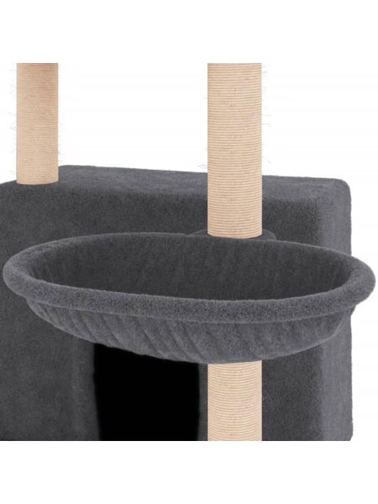 Škrabadlo pro kočky se sisalovými sloupky tmavě šedé 132 cm