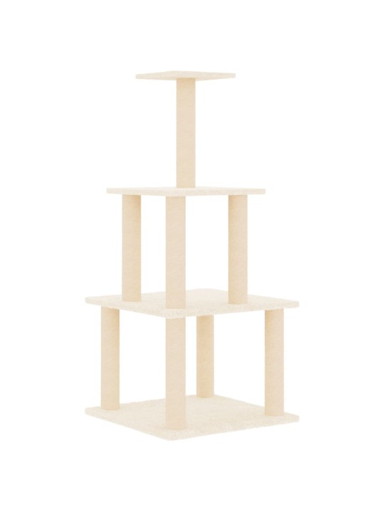 Škrabadlo pro kočky se sisalovými sloupky krémové 111 cm