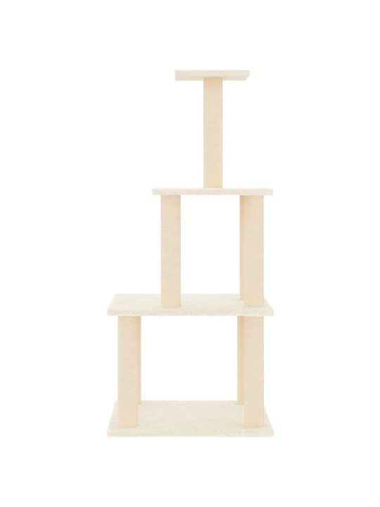 Škrabadlo pro kočky se sisalovými sloupky krémové 111 cm