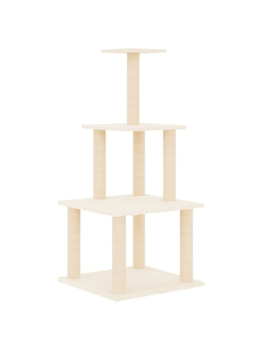 Škrabadlo pro kočky se sisalovými sloupky krémové 111 cm