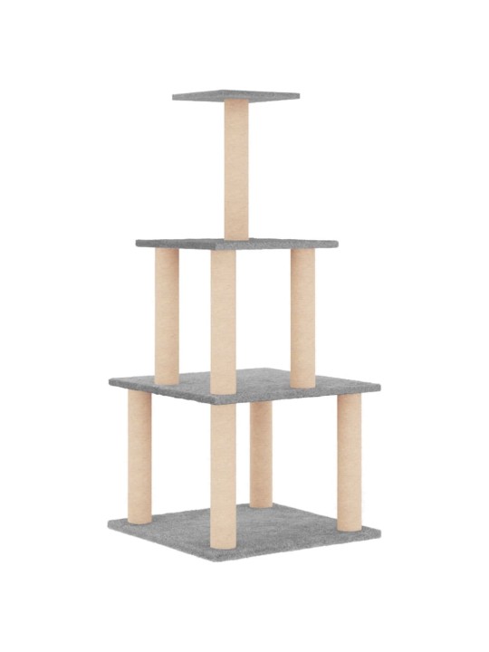Škrabadlo pro kočky se sisalovými sloupky světle šedé 111 cm