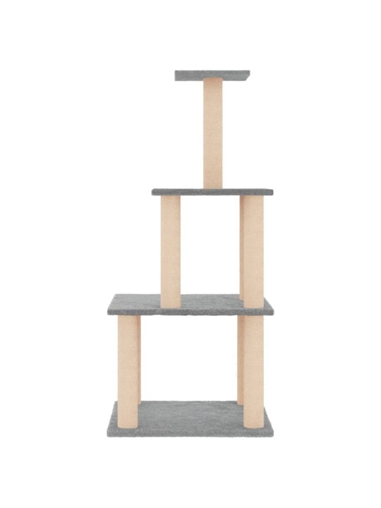 Škrabadlo pro kočky se sisalovými sloupky světle šedé 111 cm