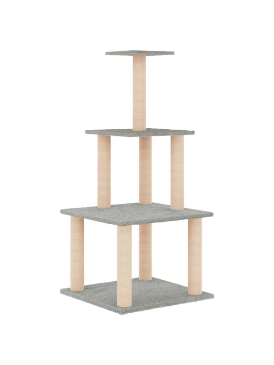 Škrabadlo pro kočky se sisalovými sloupky světle šedé 111 cm
