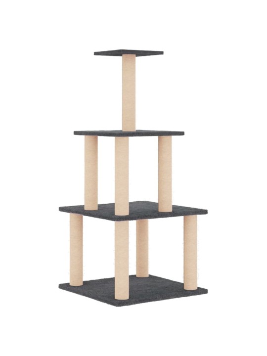 Škrabadlo pro kočky se sisalovými sloupky tmavě šedé 111 cm