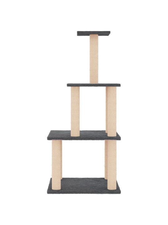 Škrabadlo pro kočky se sisalovými sloupky tmavě šedé 111 cm