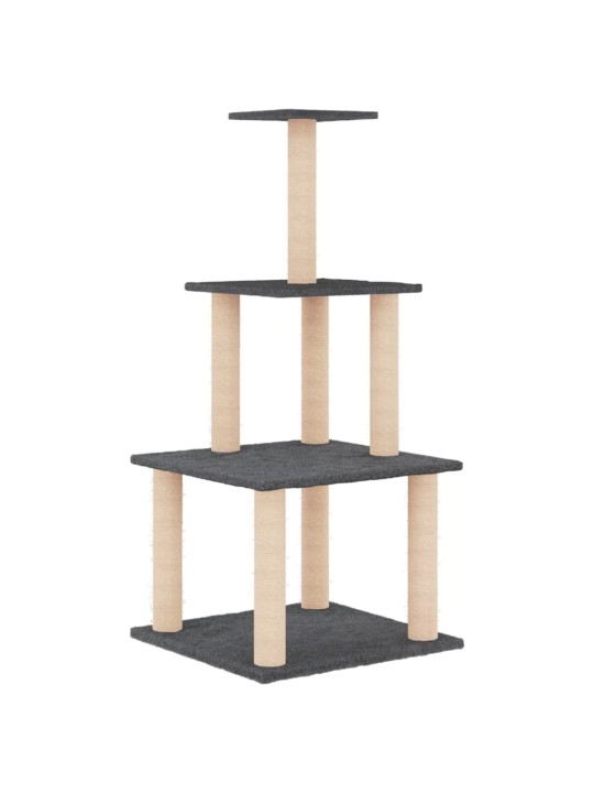 Škrabadlo pro kočky se sisalovými sloupky tmavě šedé 111 cm