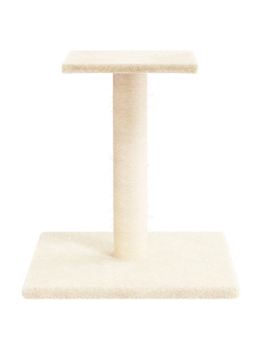 Škrabadlo pro kočky s plošinou krémové 38 cm