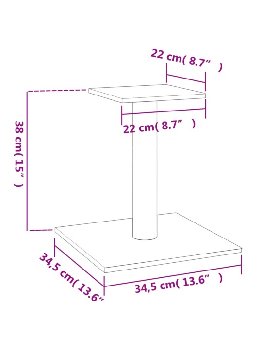 Škrabadlo pro kočky s plošinou krémové 38 cm