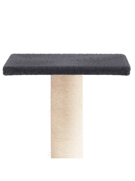 Škrabadlo pro kočky s plošinou tmavě šedé 38 cm