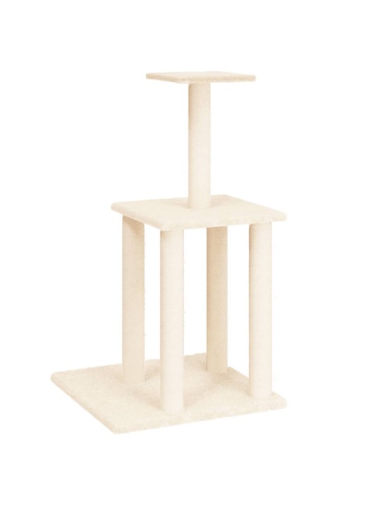 Škrabadlo pro kočky se sisalovými sloupky krémové 85,5 cm