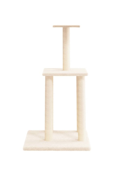 Škrabadlo pro kočky se sisalovými sloupky krémové 85,5 cm