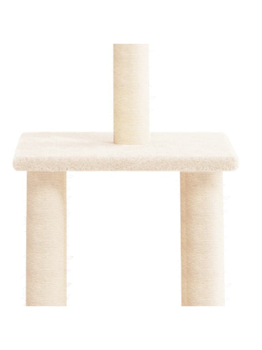 Škrabadlo pro kočky se sisalovými sloupky krémové 85,5 cm