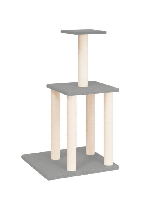 Škrabadlo pro kočky se sisalovými sloupky světle šedé 85,5 cm