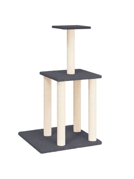 Škrabadlo pro kočky se sisalovými sloupky tmavě šedé 85,5 cm