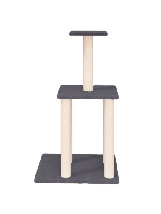 Škrabadlo pro kočky se sisalovými sloupky tmavě šedé 85,5 cm