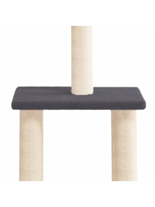 Škrabadlo pro kočky se sisalovými sloupky tmavě šedé 85,5 cm