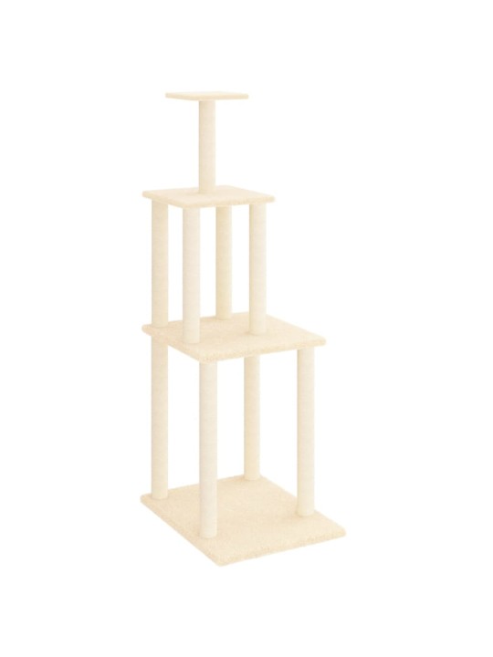 Škrabadlo pro kočky se sisalovými sloupky krémové 149 cm