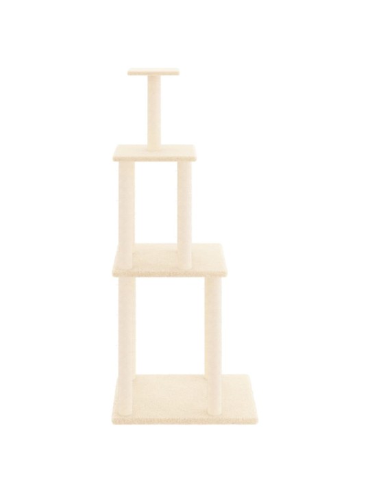 Škrabadlo pro kočky se sisalovými sloupky krémové 149 cm