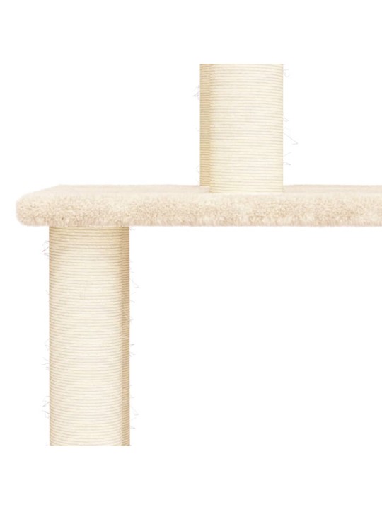 Škrabadlo pro kočky se sisalovými sloupky krémové 149 cm