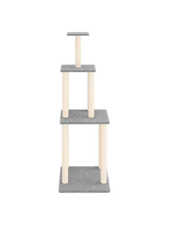 Škrabadlo pro kočky se sisalovými sloupky světle šedé 149 cm