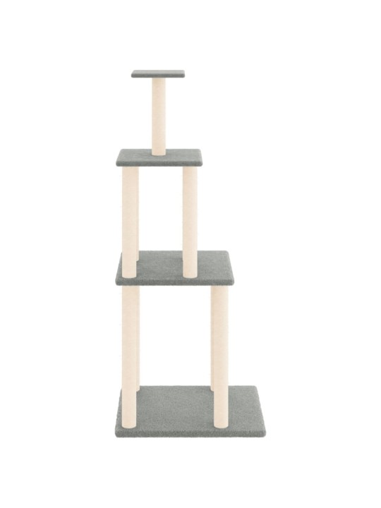 Škrabadlo pro kočky se sisalovými sloupky světle šedé 149 cm
