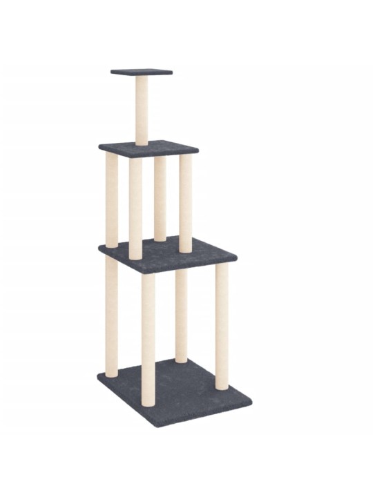 Škrabadlo pro kočky se sisalovými sloupky tmavě šedé 149 cm