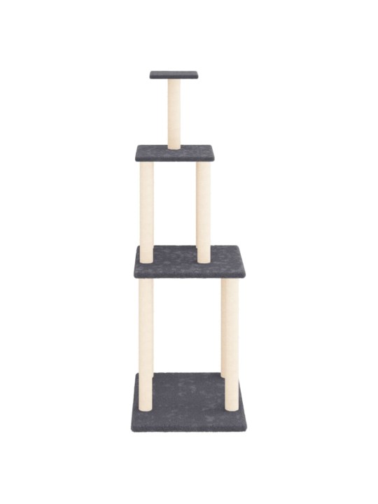 Škrabadlo pro kočky se sisalovými sloupky tmavě šedé 149 cm