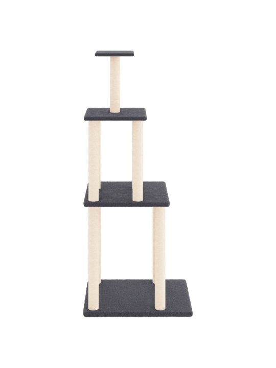 Škrabadlo pro kočky se sisalovými sloupky tmavě šedé 149 cm