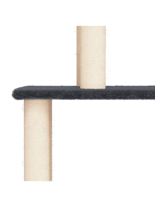 Škrabadlo pro kočky se sisalovými sloupky tmavě šedé 149 cm