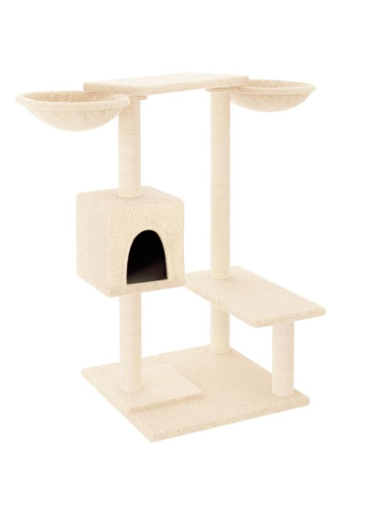 Škrabadlo pro kočky se škrabacími sloupky krémové 82 cm