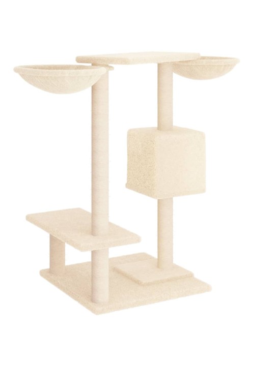 Škrabadlo pro kočky se škrabacími sloupky krémové 82 cm