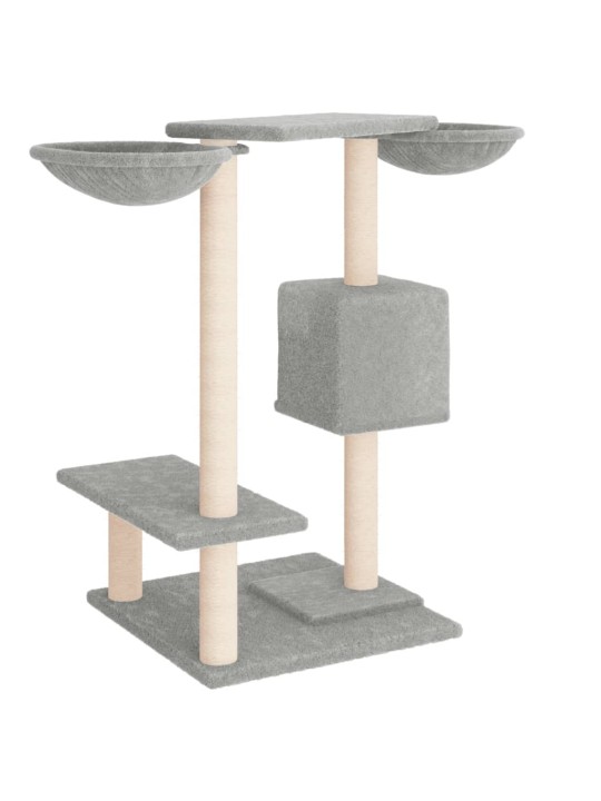 Škrabadlo pro kočky se škrabacími sloupky světle šedé 82 cm