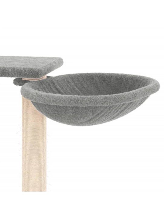 Škrabadlo pro kočky se škrabacími sloupky světle šedé 82 cm