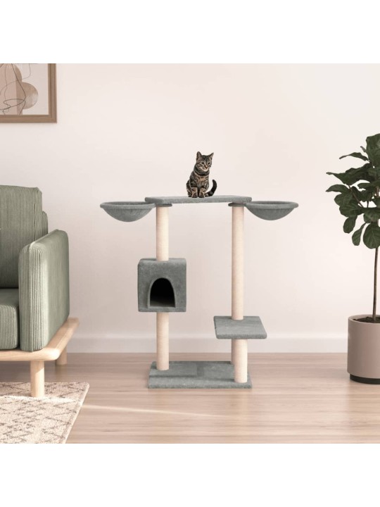 Škrabadlo pro kočky se škrabacími sloupky světle šedé 82 cm