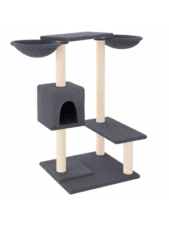 Škrabadlo pro kočky se škrabacími sloupky tmavě šedé 82 cm
