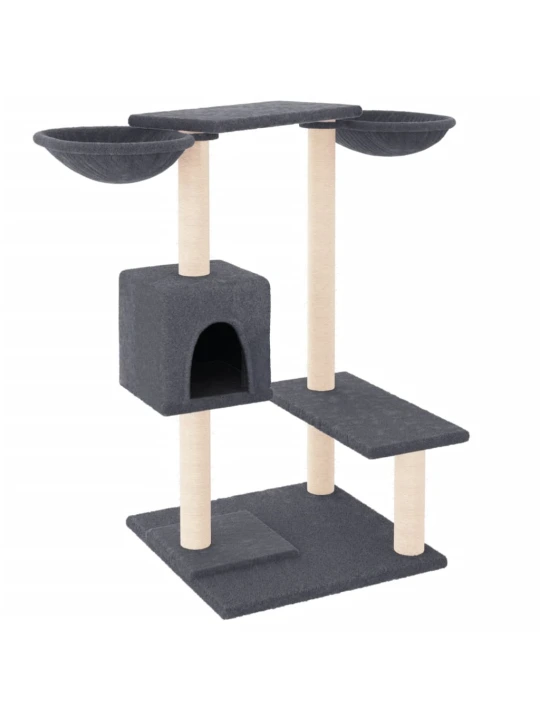 Škrabadlo pro kočky se škrabacími sloupky tmavě šedé 82 cm