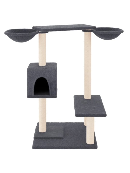 Škrabadlo pro kočky se škrabacími sloupky tmavě šedé 82 cm