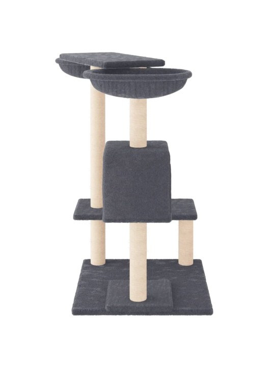 Škrabadlo pro kočky se škrabacími sloupky tmavě šedé 82 cm