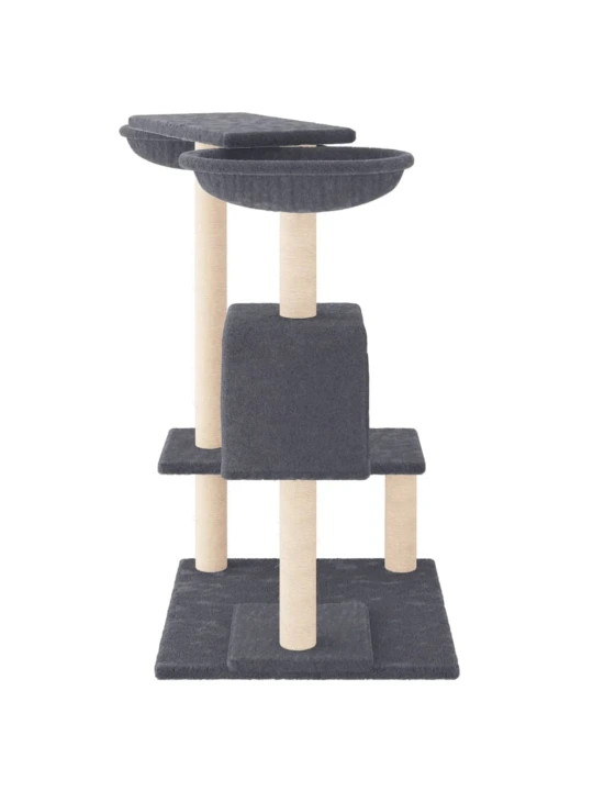 Škrabadlo pro kočky se škrabacími sloupky tmavě šedé 82 cm