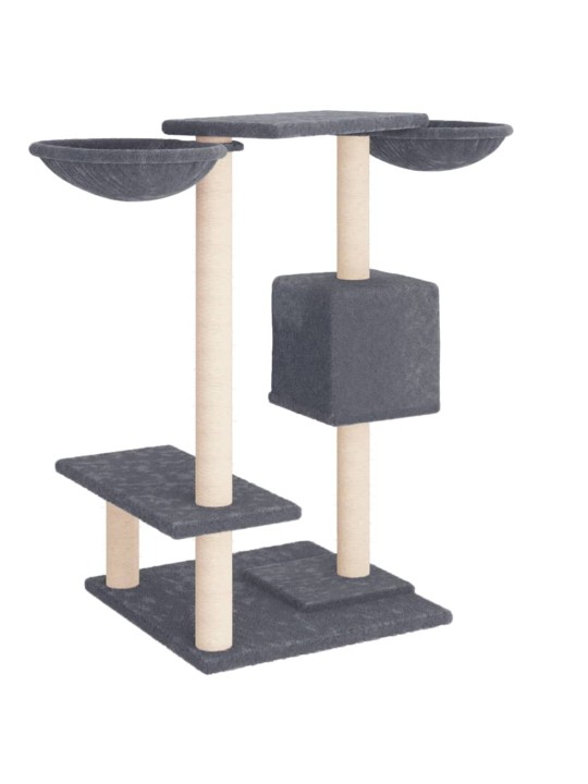 Škrabadlo pro kočky se škrabacími sloupky tmavě šedé 82 cm