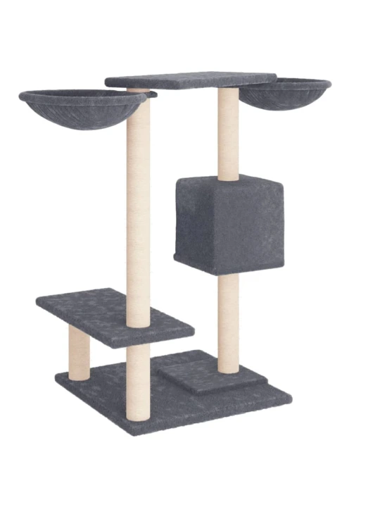 Škrabadlo pro kočky se škrabacími sloupky tmavě šedé 82 cm