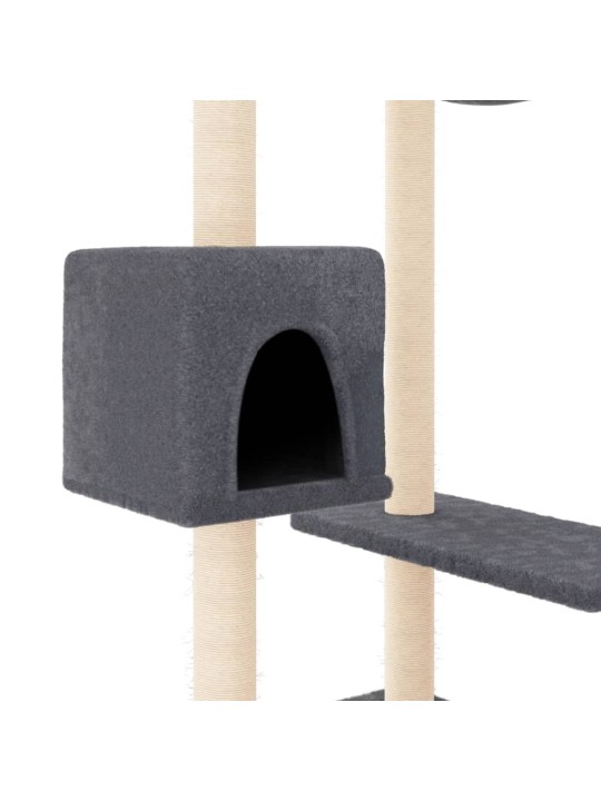 Škrabadlo pro kočky se škrabacími sloupky tmavě šedé 82 cm
