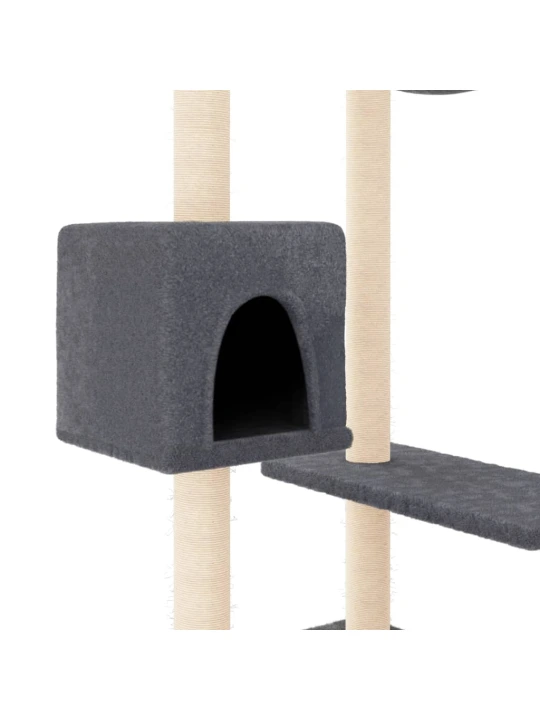 Škrabadlo pro kočky se škrabacími sloupky tmavě šedé 82 cm