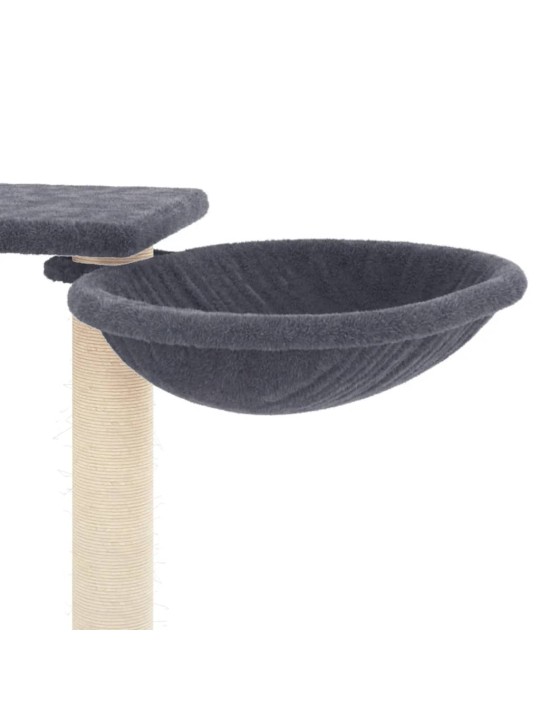 Škrabadlo pro kočky se škrabacími sloupky tmavě šedé 82 cm