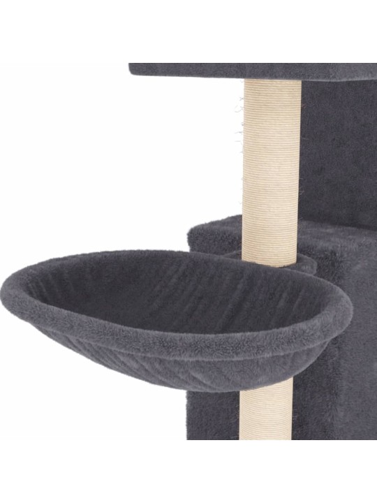 Škrabadlo pro kočky se sisalovými sloupky tmavě šedé 83 cm
