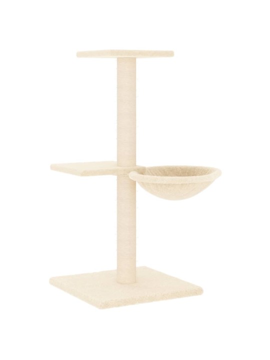 Škrabadlo pro kočky se sisalovými sloupky krémové 72 cm