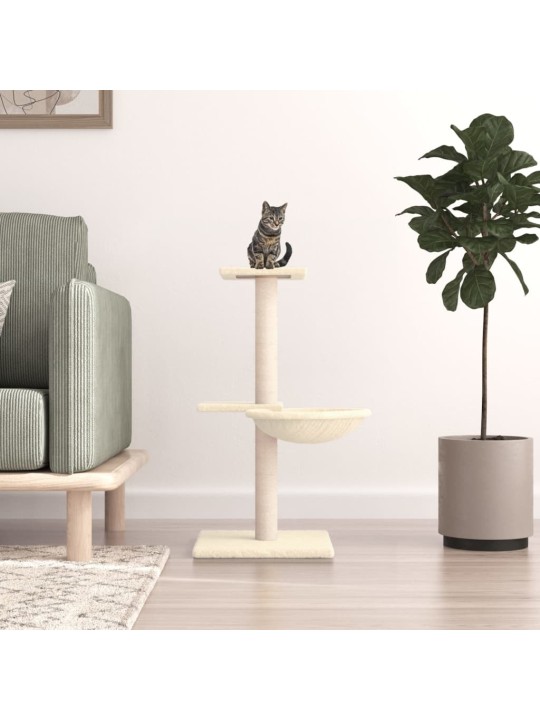 Škrabadlo pro kočky se sisalovými sloupky krémové 72 cm