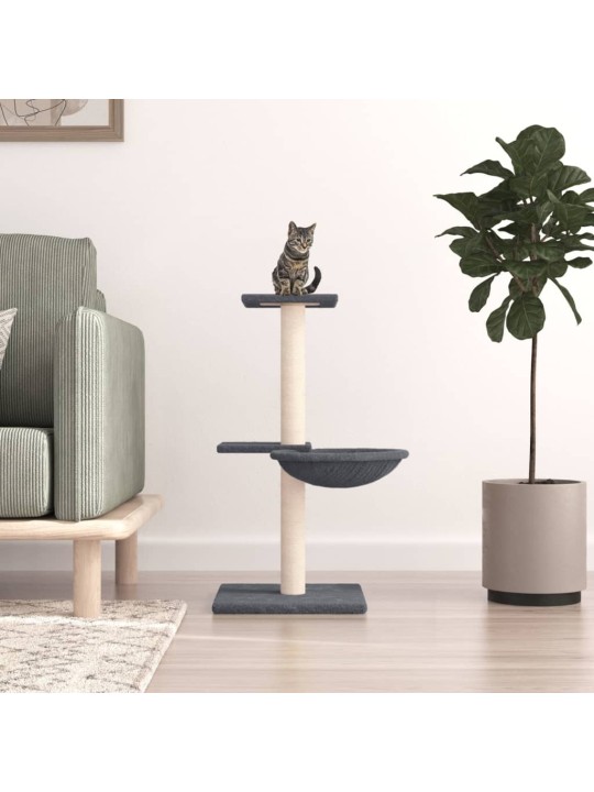 Škrabadlo pro kočky se sisalovými sloupky tmavě šedé 72 cm