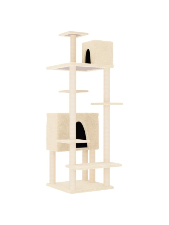 Škrabadlo pro kočky se sisalovými sloupky krémové 154 cm