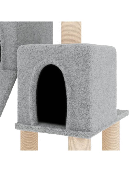 Škrabadlo pro kočky se sisalovými sloupky světle šedé 82 cm